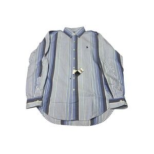 NWT Polo Ralph Lauren Mens Classic Fit Striped Button Down Shirt Blue White M